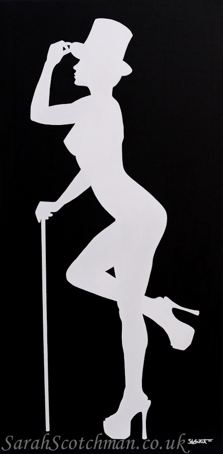 Sarah Scotchman Showtime Silver Part of the Bond Girl Series Acrylic on Box Canvas Original SOLD